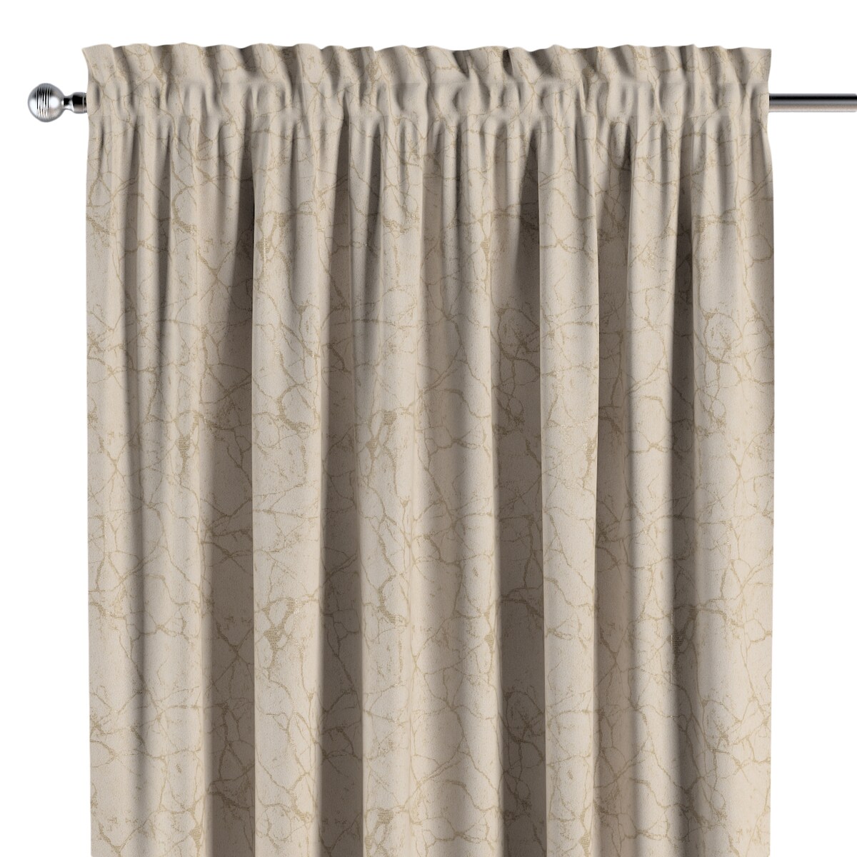 Zasłona na kanale z grzywką 1 szt. 130x245 marmurkowy złoty wzór na tle ecru