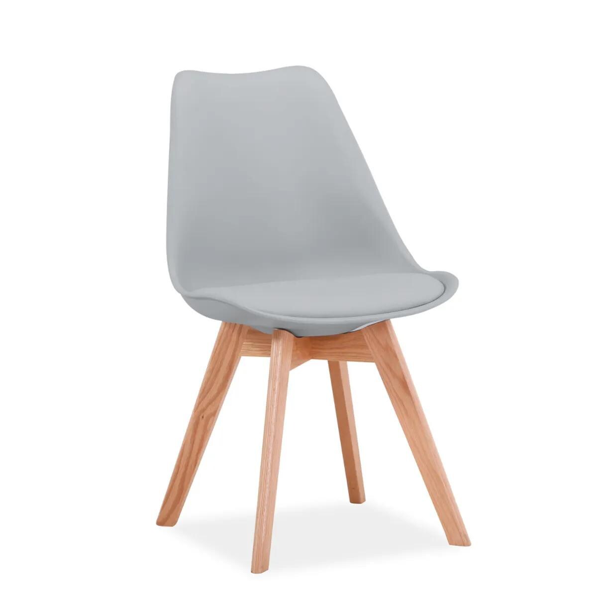 Krzesło KRIS jasno szare/buk