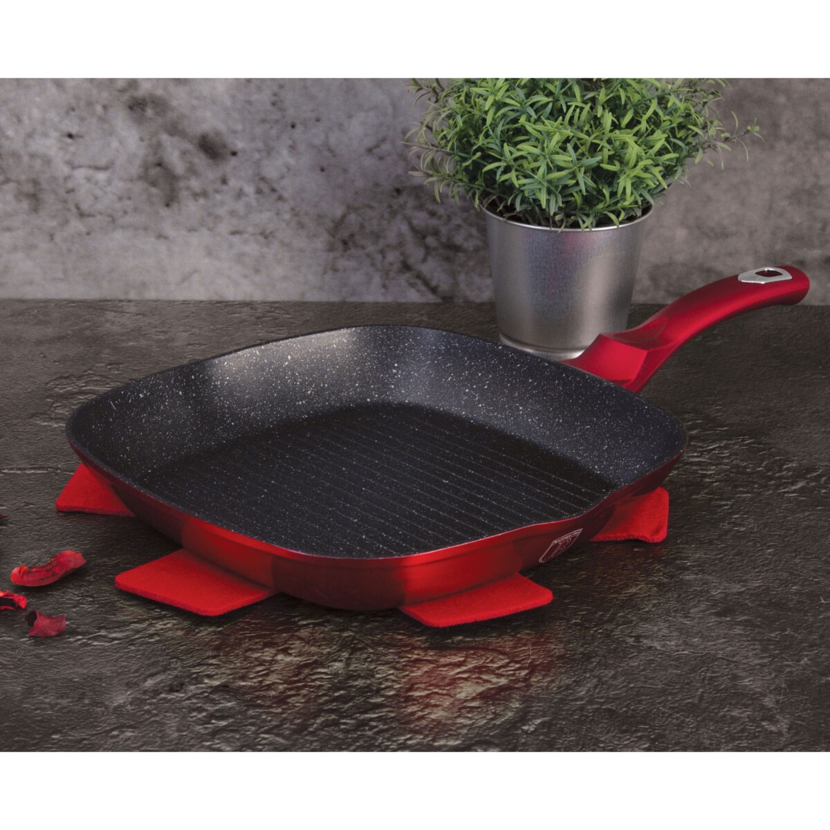 Patelnia z powłoką granitową grill 28cm BERLINGER HAUS Metallic Burgundy
