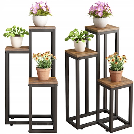 Kwietnik Stojak Na Rośliny Kwiaty Doniczki Rustykalny Regał Metalowy Loft