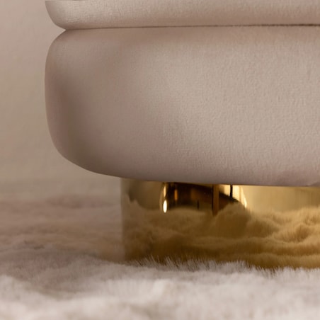 Pufa beżowa ze schowkiem Ø 36 cm YPSILA