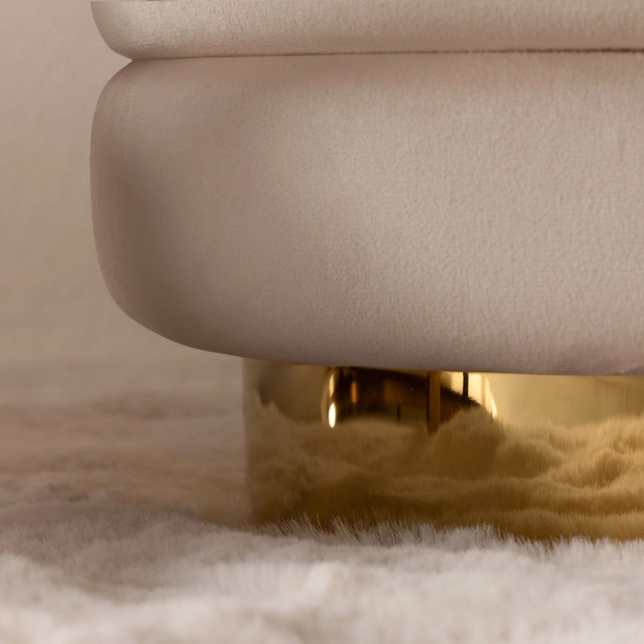 Pufa beżowa ze schowkiem Ø 36 cm YPSILA