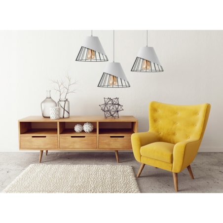 Lampa Sufitowa Wisząca Klosz Metal Szara Led Loft