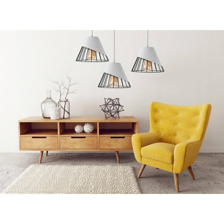 Lampa Sufitowa Wisząca Klosz Metal Szara Led Loft