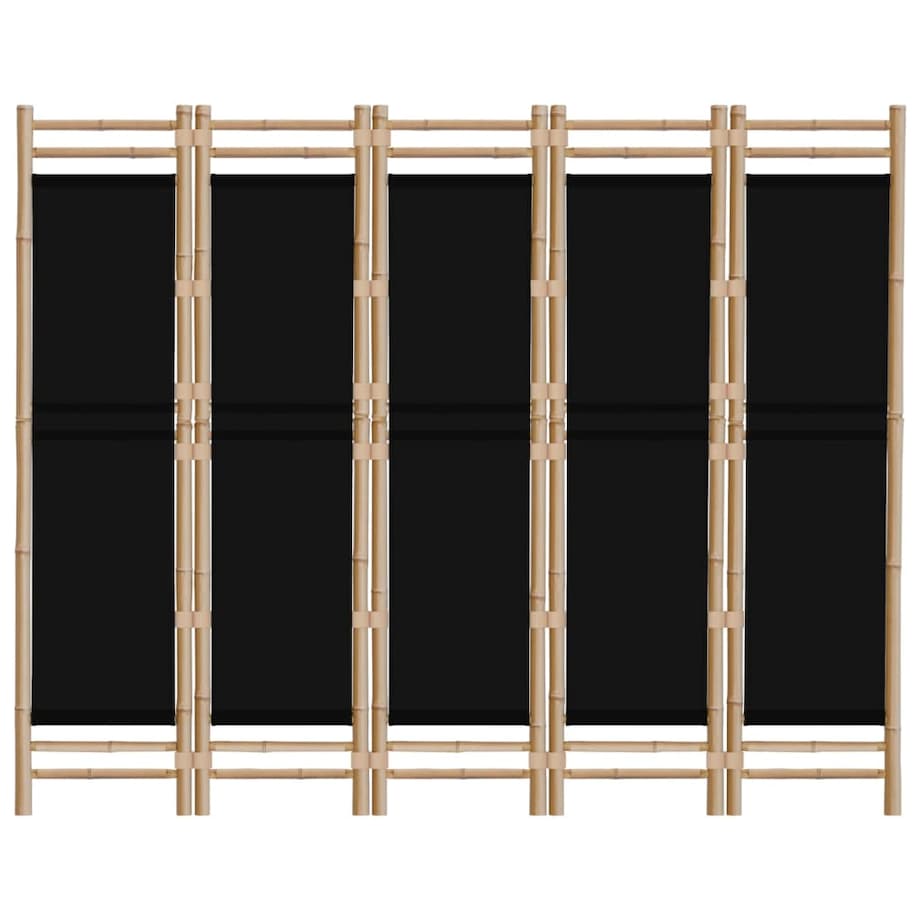 vidaXL Składany parawan 5-panelowy, 200 cm, bambus i płótno