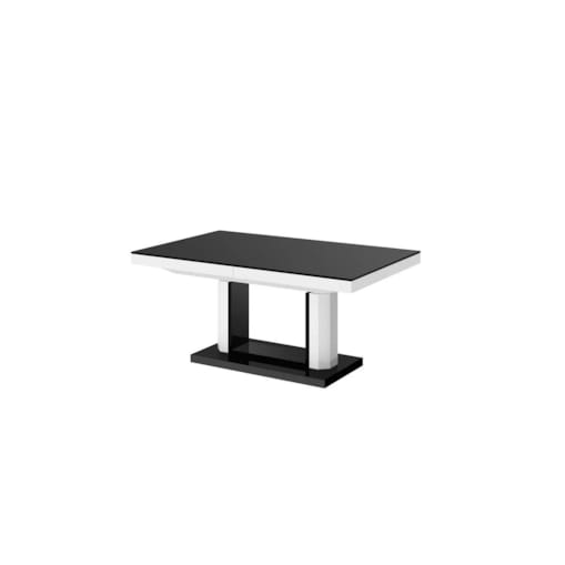 Ława QUADRO LUX 120(170)x75 czarny połysk/biały połysk rozkładana