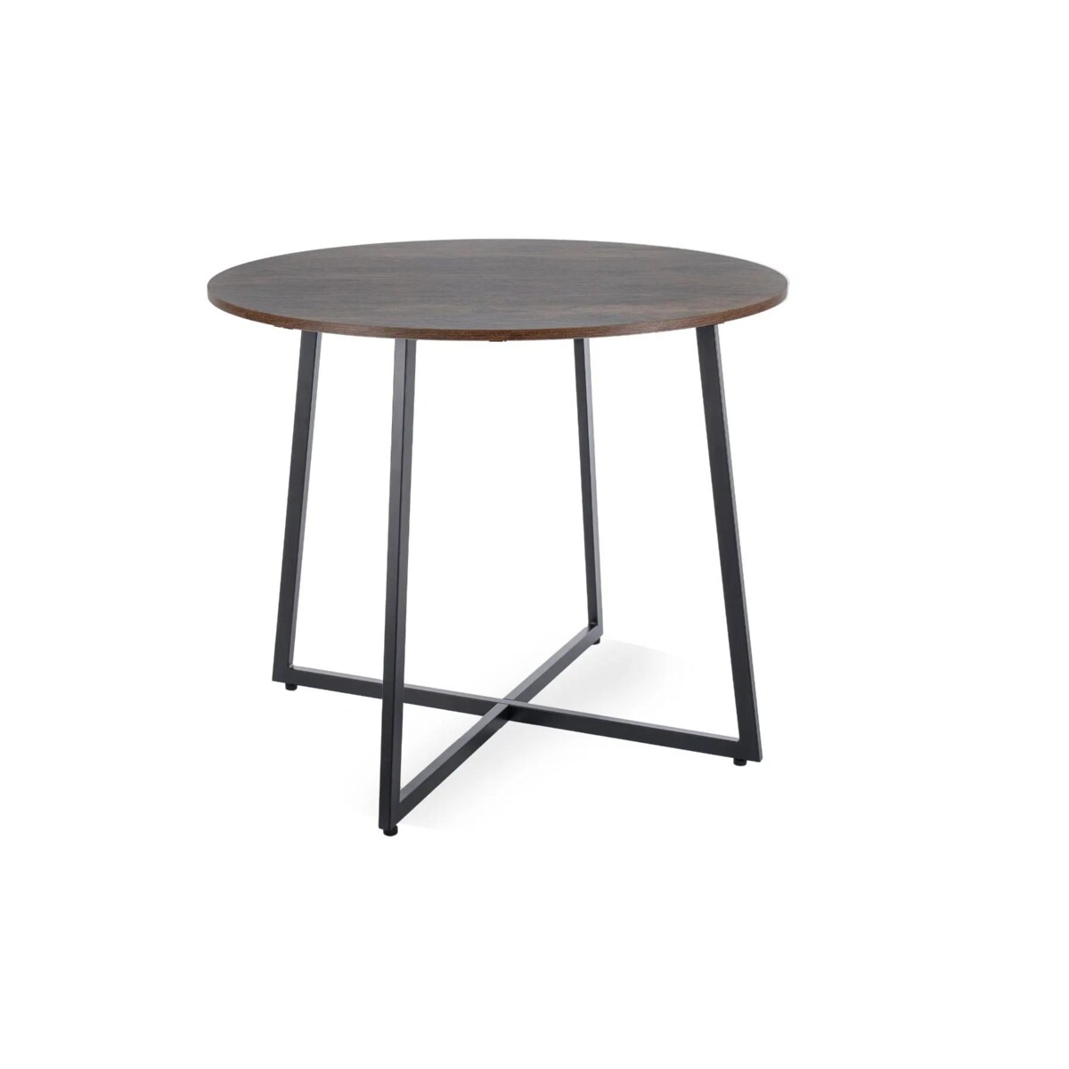 Stół okrągły LUNA 90x90 brąz rustykalny/czarny