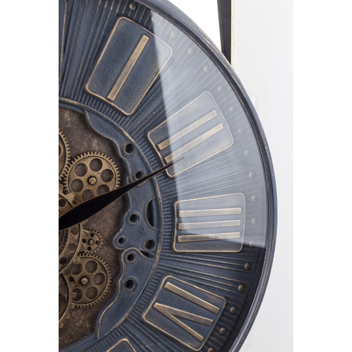 Zegar ścienny metalowy 70x70x9 cm OROGLIO niebieski