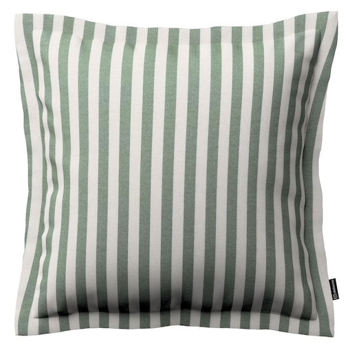 Poszewka Mona na poduszkę 45x45 zielono-białe pasy (1,5cm)
