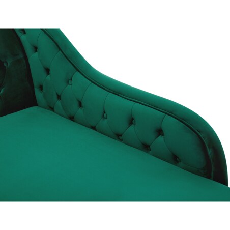 Szezlong welurowy lewostronny ciemnozielony NIMES