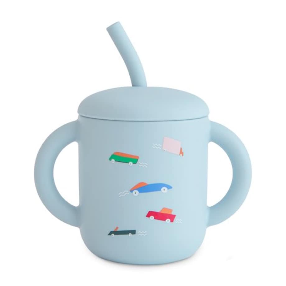 Mushie Kubek ze słomką 175 ml Retro Cars
