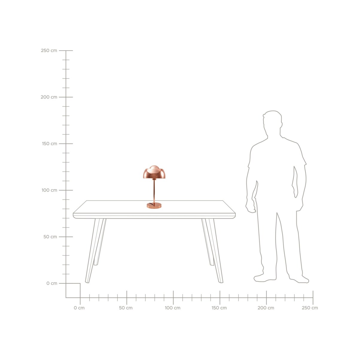 Lampa stołowa metalowa miedziana SENETTE