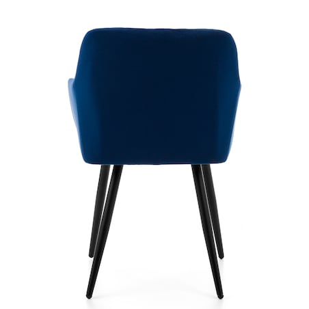 Krzesło tapicerowane TODI welur do salonu jadalni pikowane granatowe