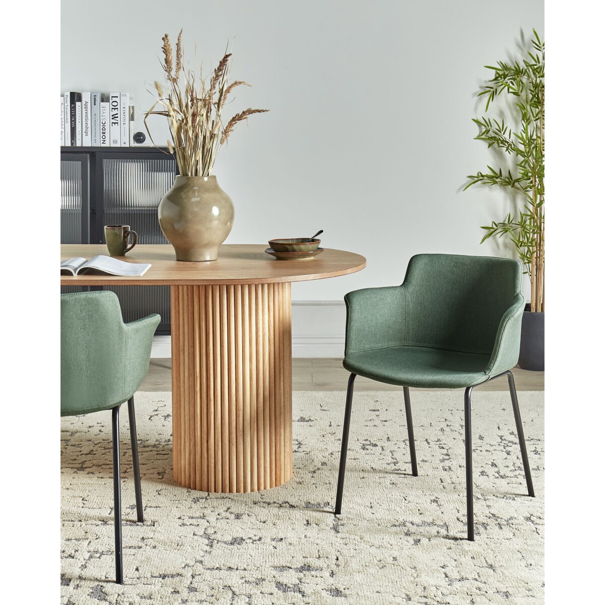 Krzesło do jadalni BELFIELD Zestaw 2 Tkanina Zielony