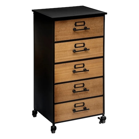 Komoda metalowa na kółkach z 5 szufladami Baris