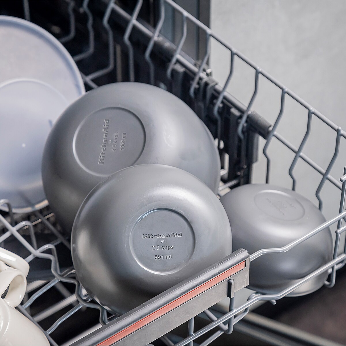 KitchenAid miski kuchenne z pokrywkami 4 szt. Charcoal Grey