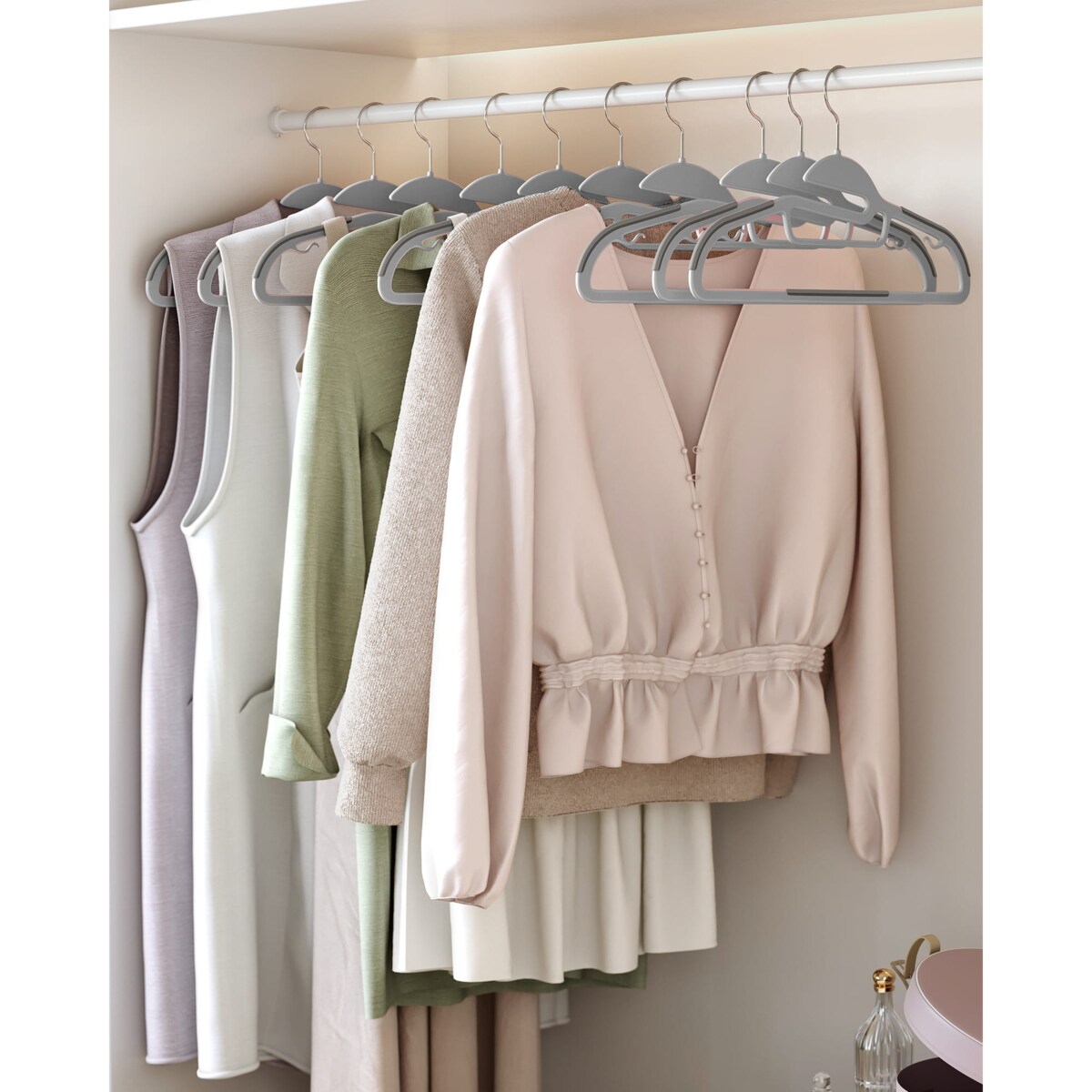 Wieszaki Plastikowe ABS Na Ubrania Komplet 20Szt Szary