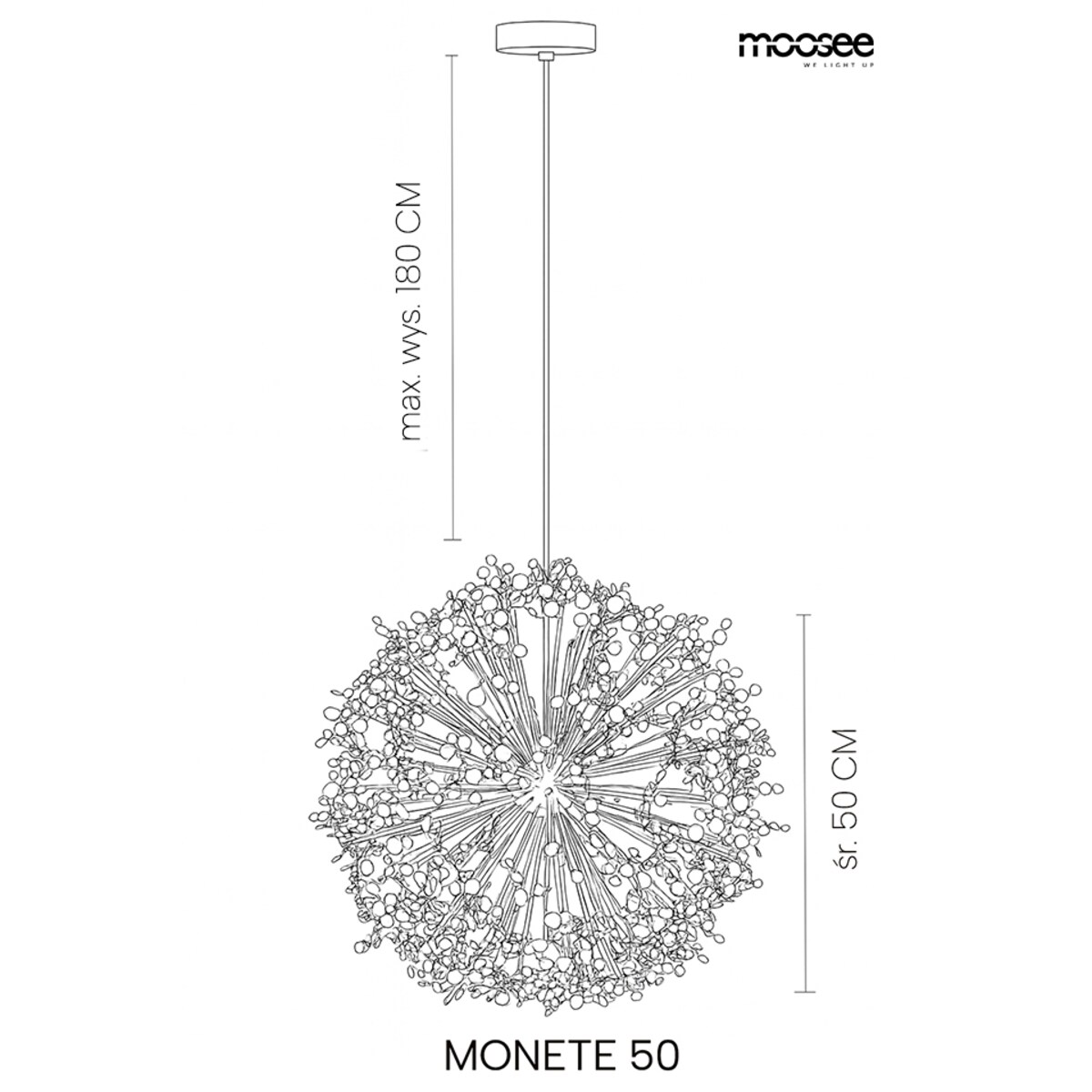 MOOSEE lampa wisząca MONETE 50 złota