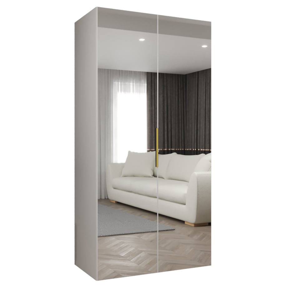 Szafa uchylna otwierana MARBELLA 3 100 wys. 202 cm Biały + u. Złoty