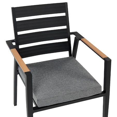 Zestaw 6 krzeseł ogrodowych z poduszkami TAVIANO Metal Czarny