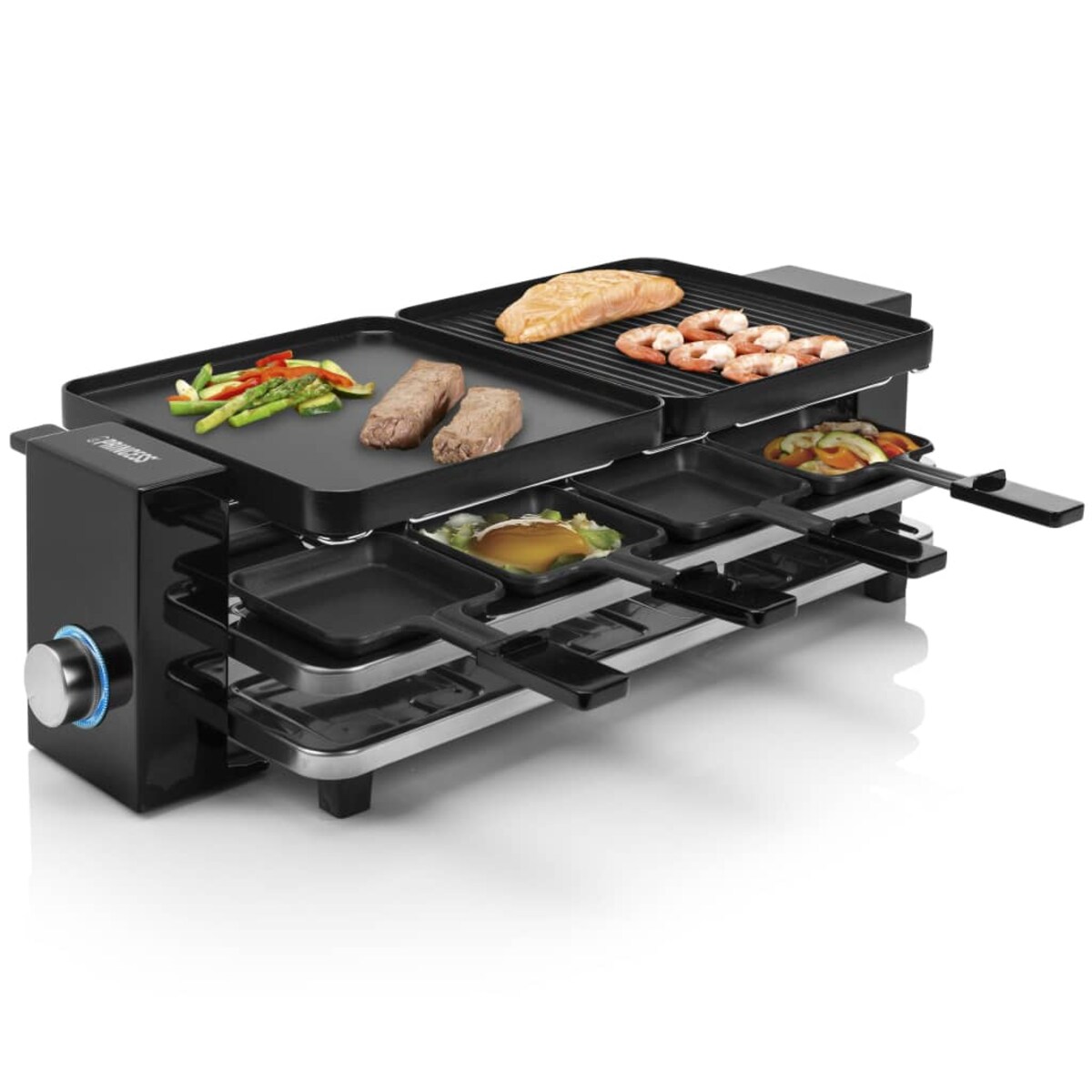 Princess Grill raclette Piano 8, 1200 W, czarny