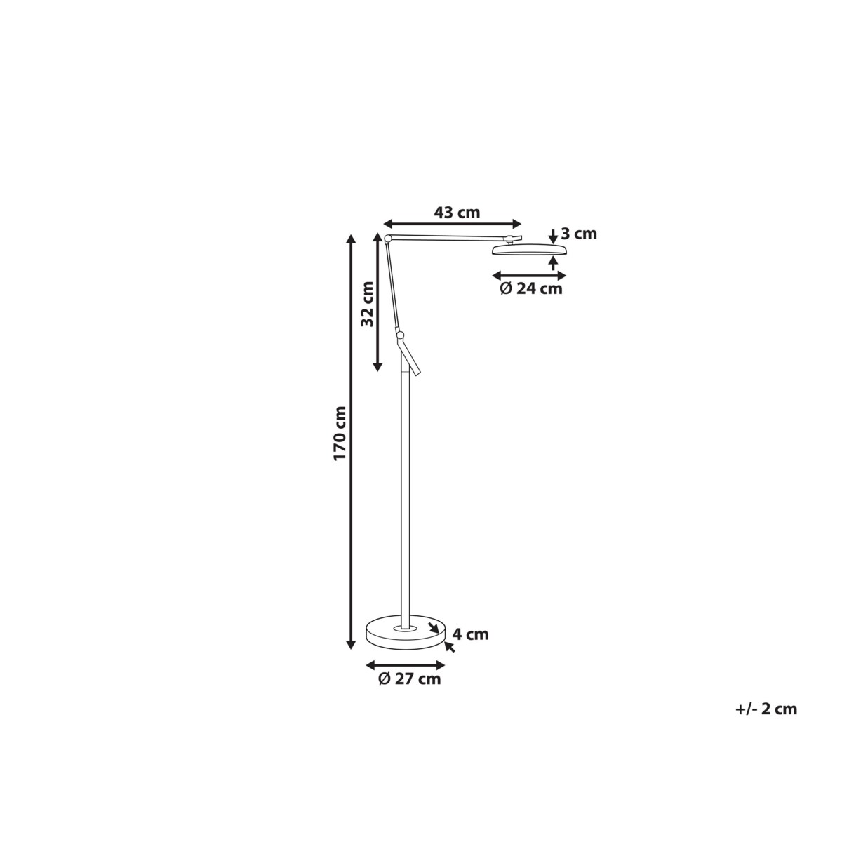 Lampa podłogowa LED srebrna CARINA