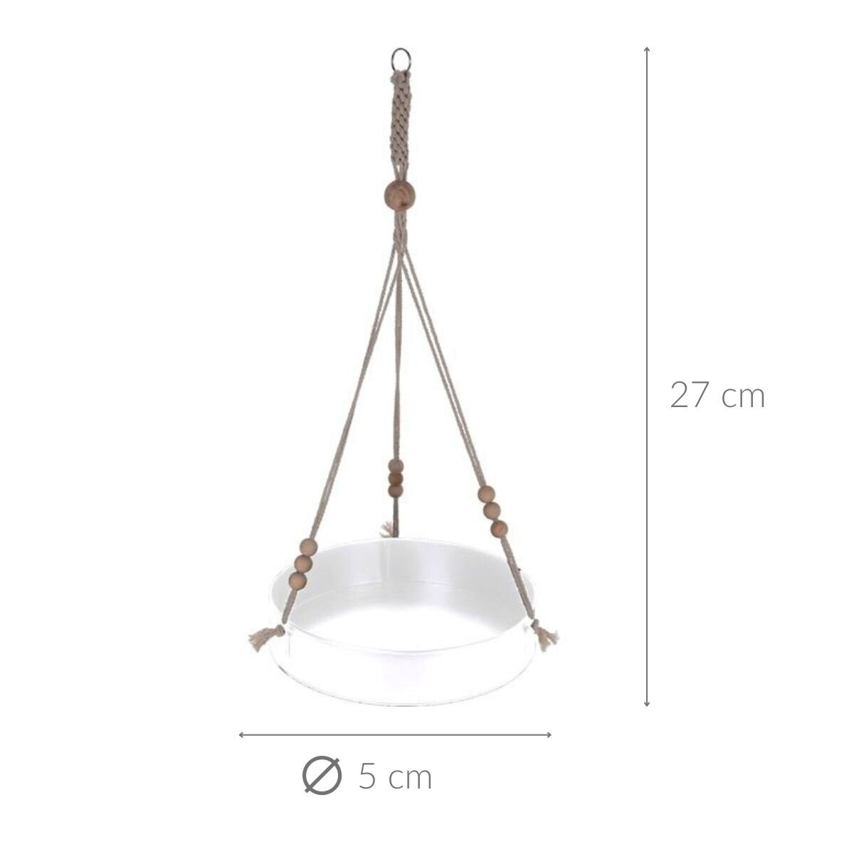 Baza dekoracyjna do małych roślin, Ø 5 x 27 cm, wisząca