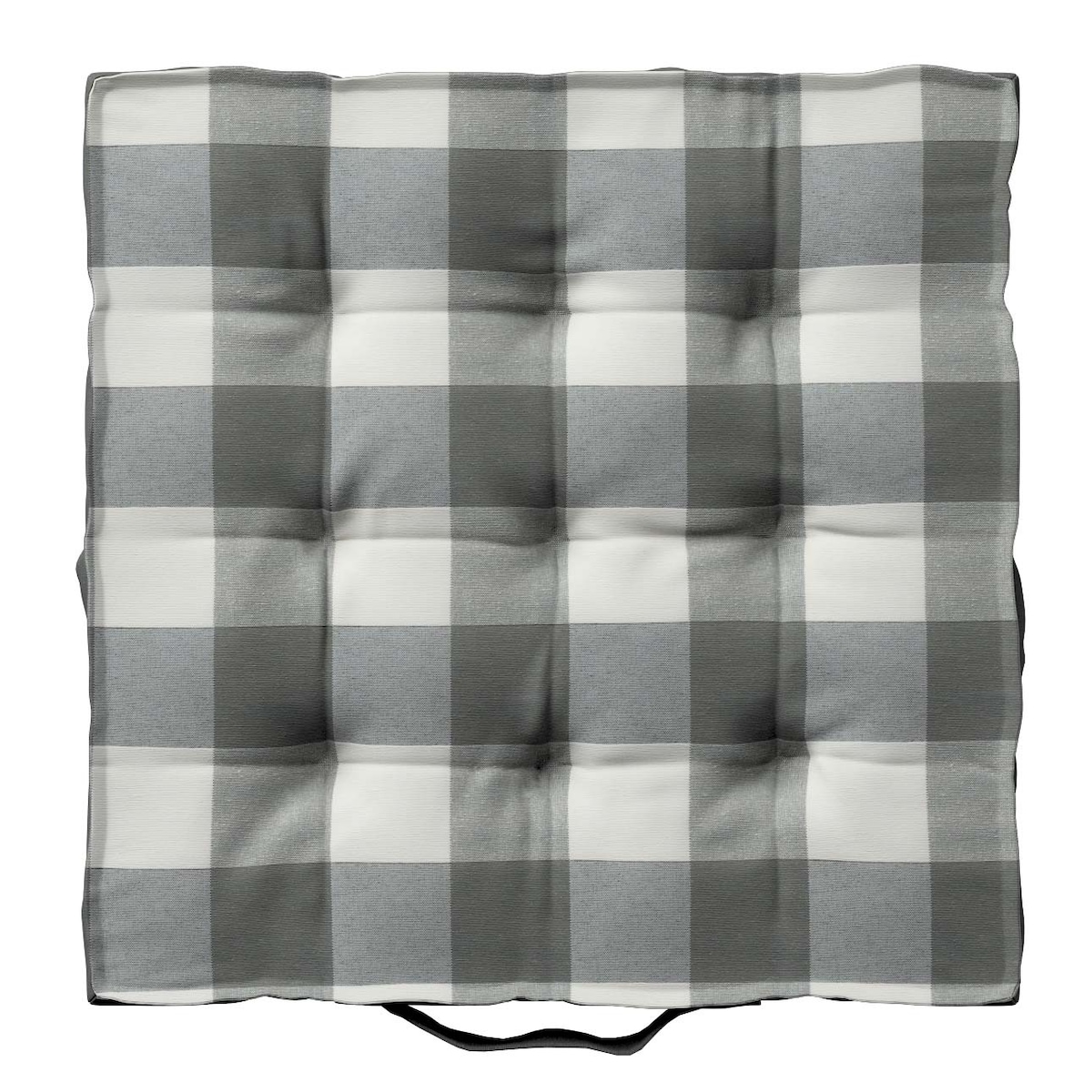 Poduszka na krzesło Kuba, szaro-biała krata (5,5x5,5cm), 50 x 50 x 10 cm, Quadro