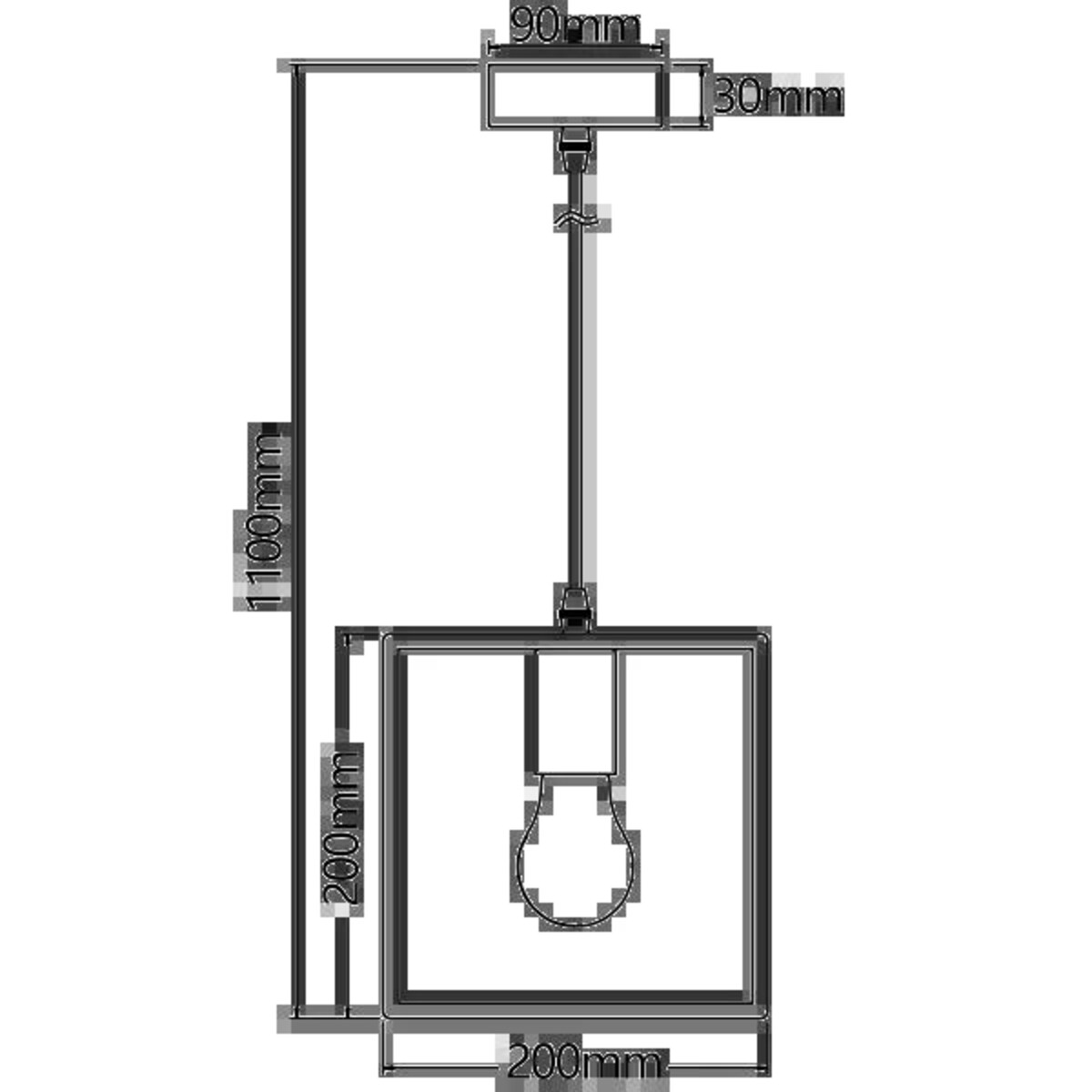 drewniana lampa wisząca bukowa kwadratowa e27