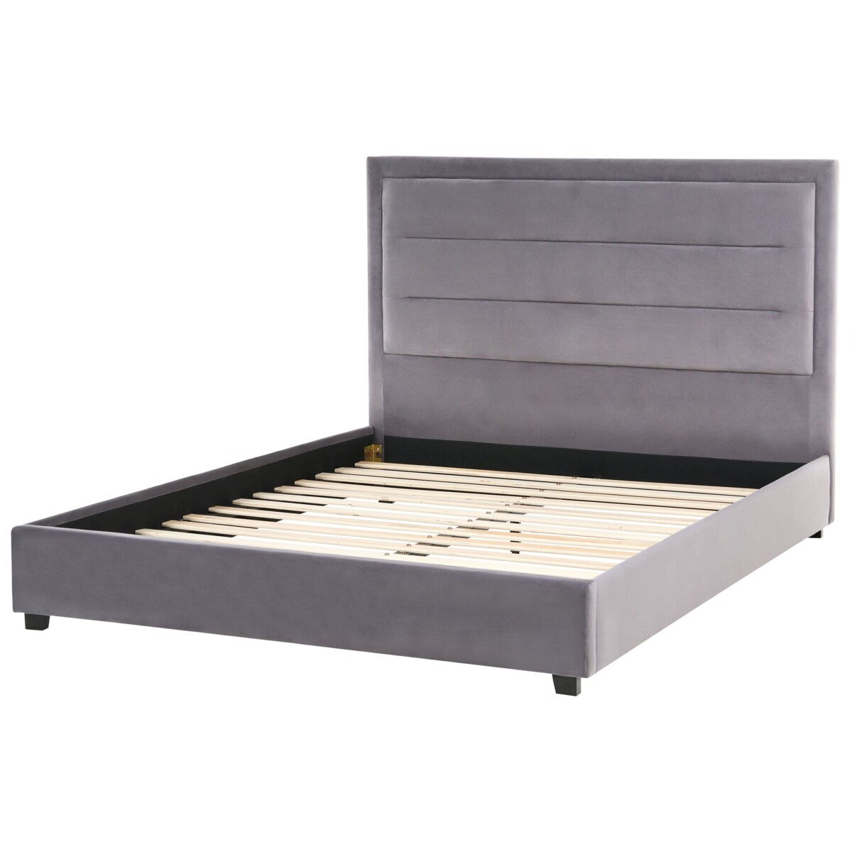 Łóżko Welur ROUEN 140 x 200 cm Ciemnoszary