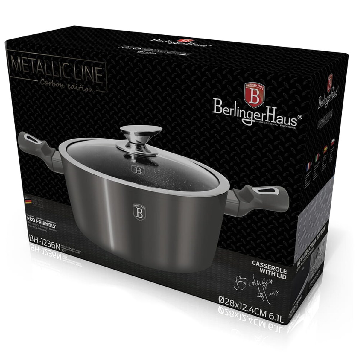 Garnek 6.1L 28cm BERLINGER HAUS Metallic Carbon