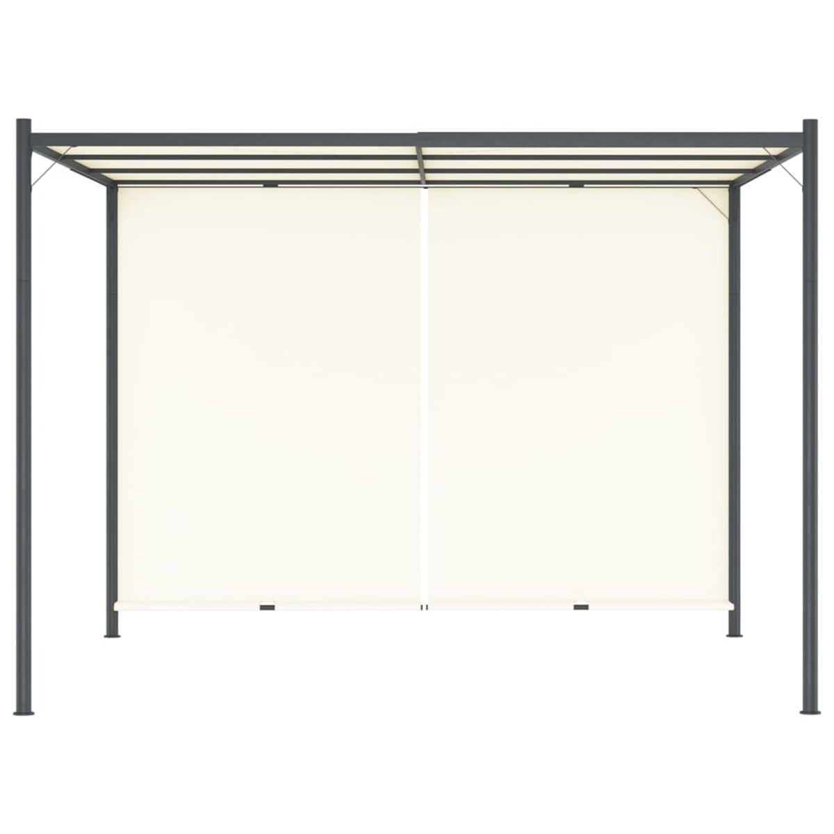 vidaXL Pergola z regulowanym dachem, śmietankowa, 3x3 m, stalowa