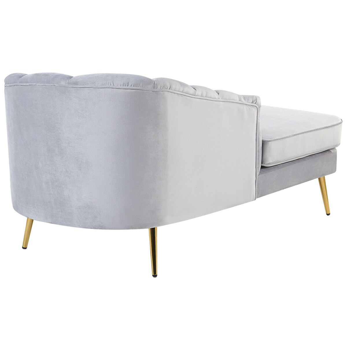 Szezlong welurowy prawostronny szary ALLIER