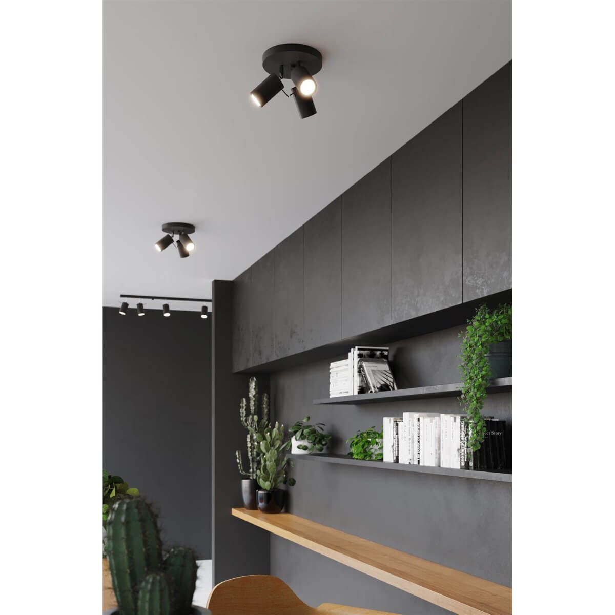 Plafon RING 3P czarny