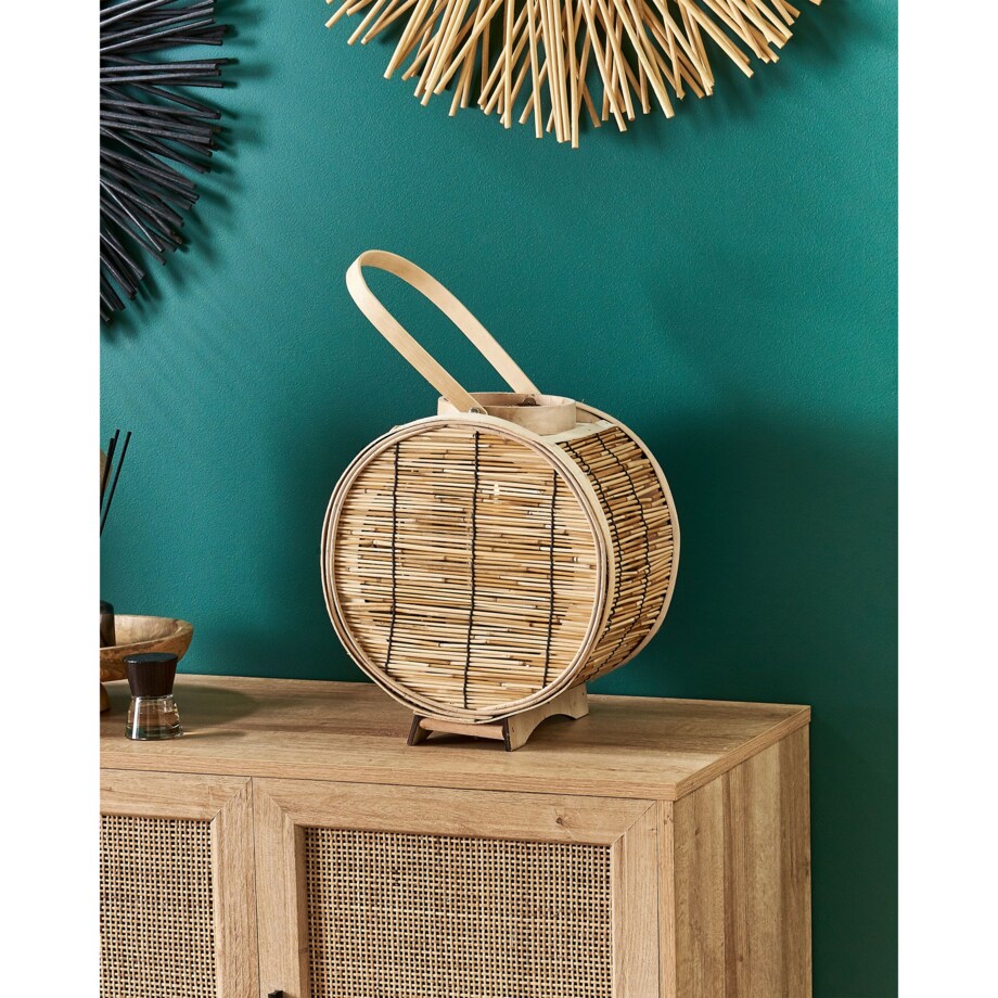 Lampion rattanowy 30 cm naturalny BISTAL