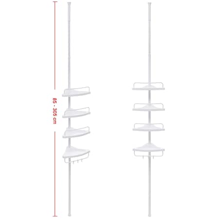 Półka Łazienkowa Teleskopowa Regulacja Wysokości Biała