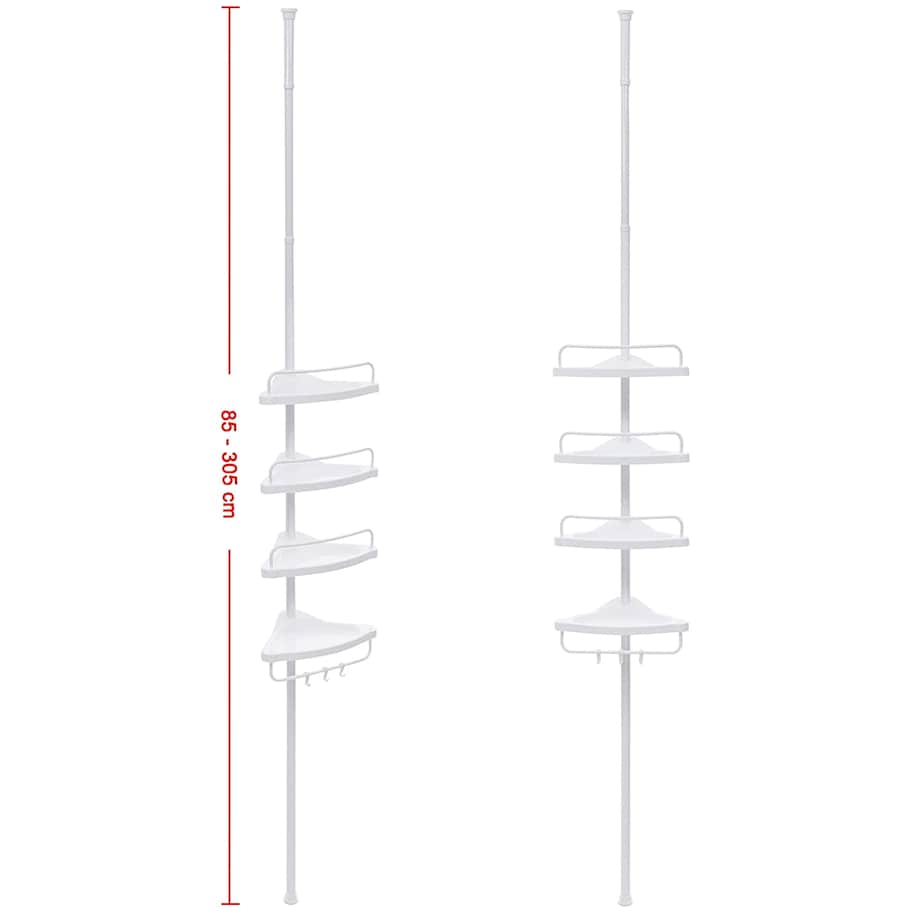 Półka Łazienkowa Teleskopowa Regulacja Wysokości Biała