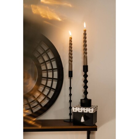 Czarny świecznik, metalowy, 30 cm