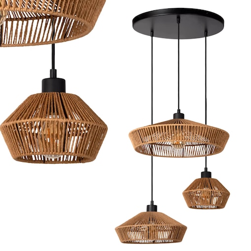 Ekologiczna lampa wisząca Yunkai drewniana kaskada nad stół