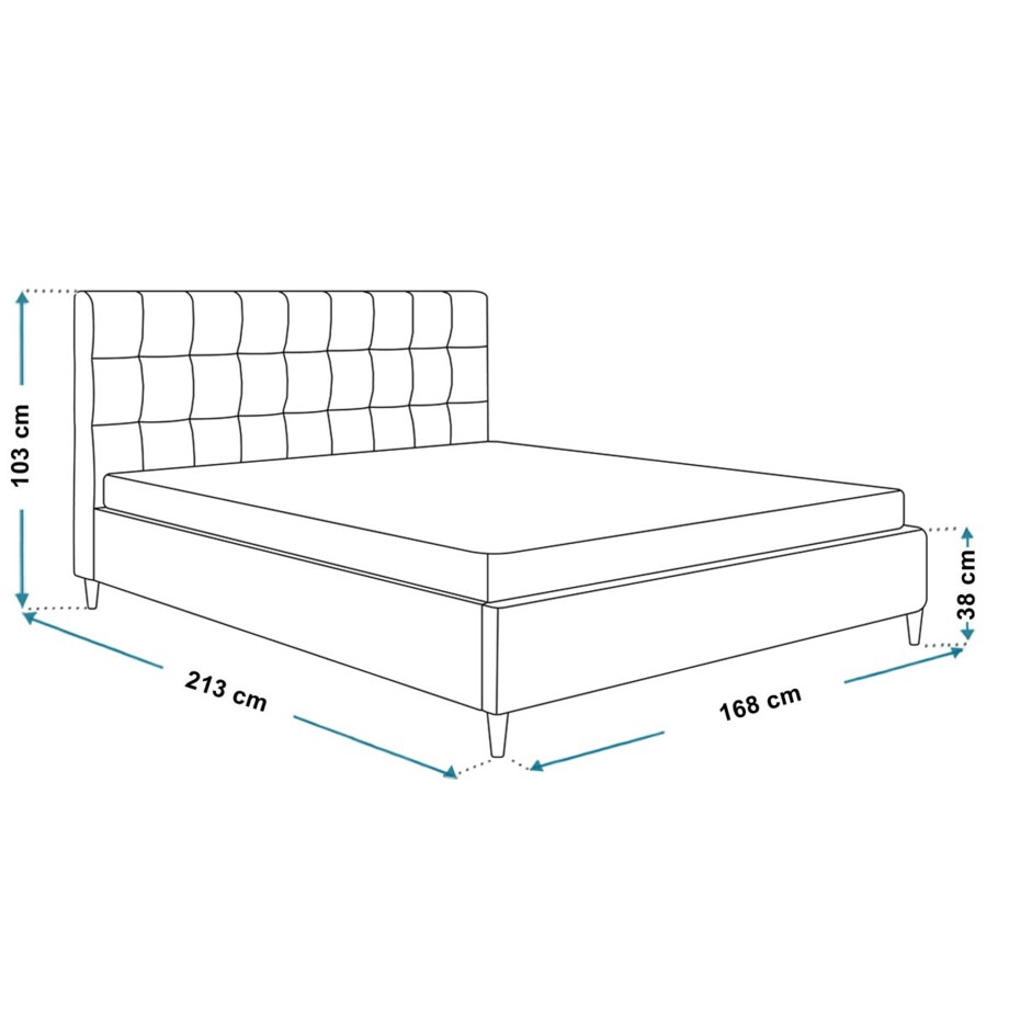 Łóżko tapicerowane 160x200 LUXO 4 na wysokich nogach - różowe