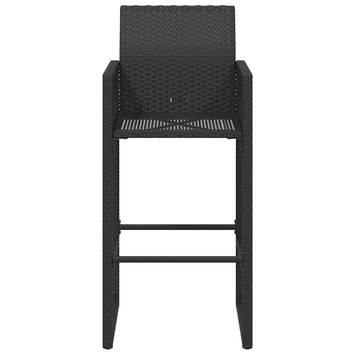 vidaXL Ogrodowe krzesła barowe, 2 szt., czarne, polirattan