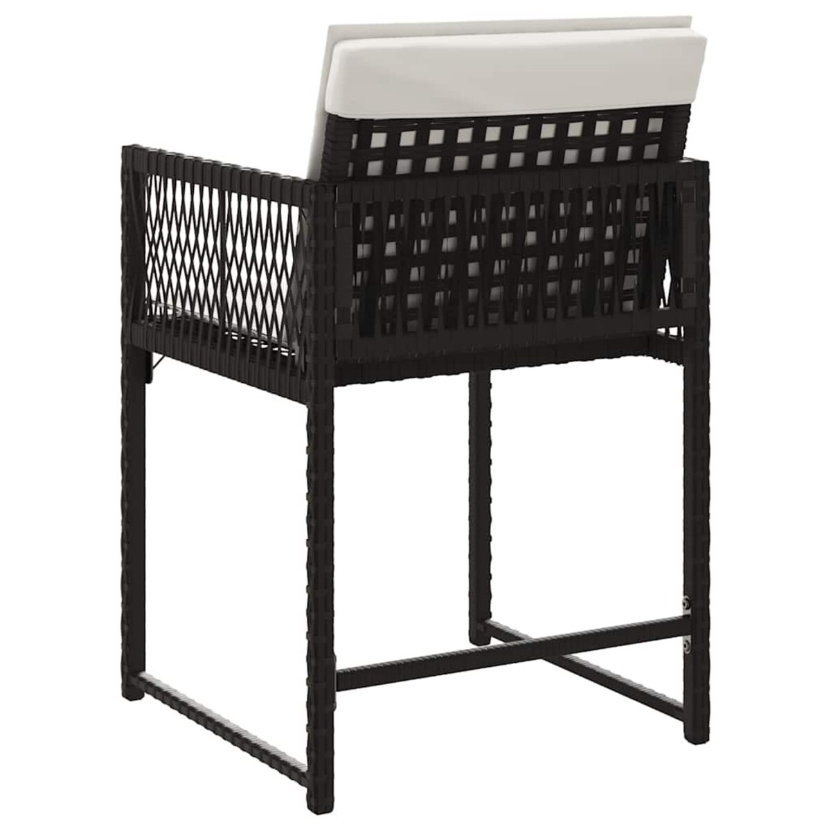 vidaXL Krzesła ogrodowe z poduszkami, 4 szt., czarne, polirattan