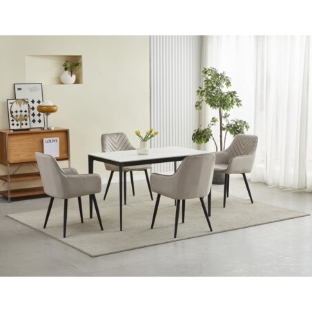 Krzesło Do Jadalni Kuchni Salonu Nana Ciemnobeżowe