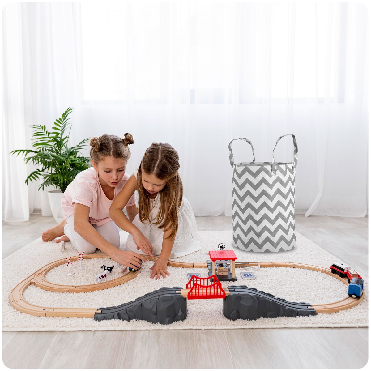 Pojemnik na zabawki akcesoria torba kosz duży pojemny mocny Nukido