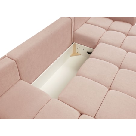 Nowoczesny Narożnik U SOHI z funkcją spania, Curio 60 - Jasny róż