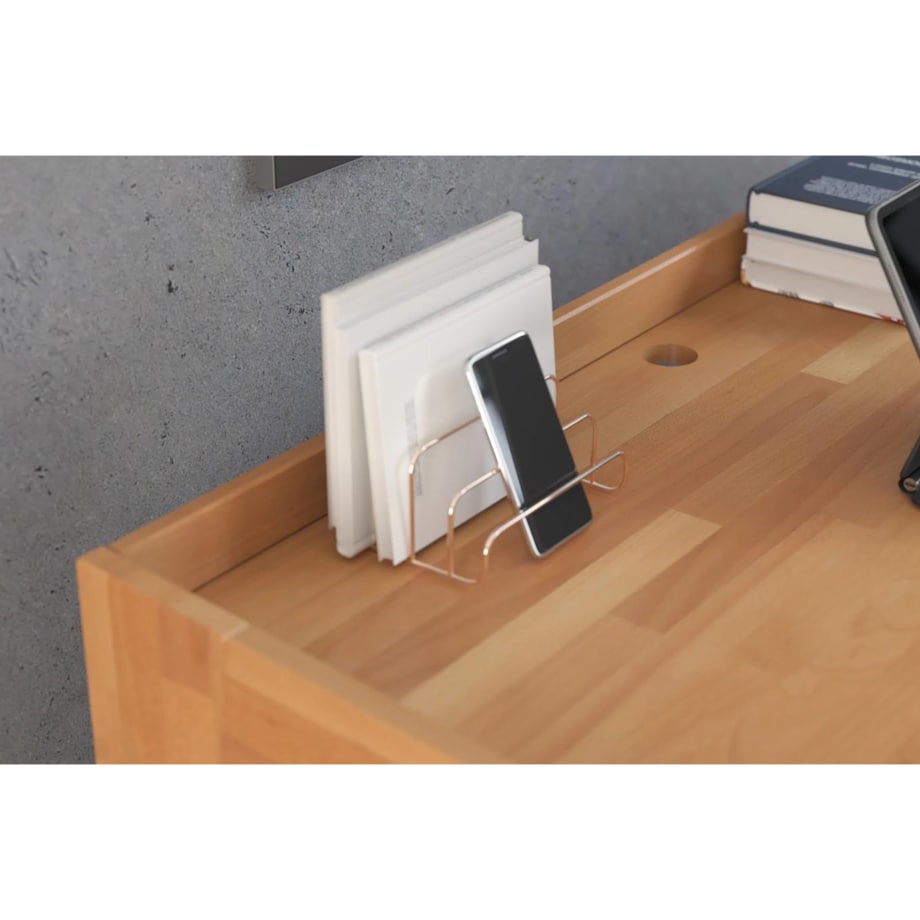 Drewniane bukowe biurko / toaletka z szufladami Visby LISA / kolor naturalny