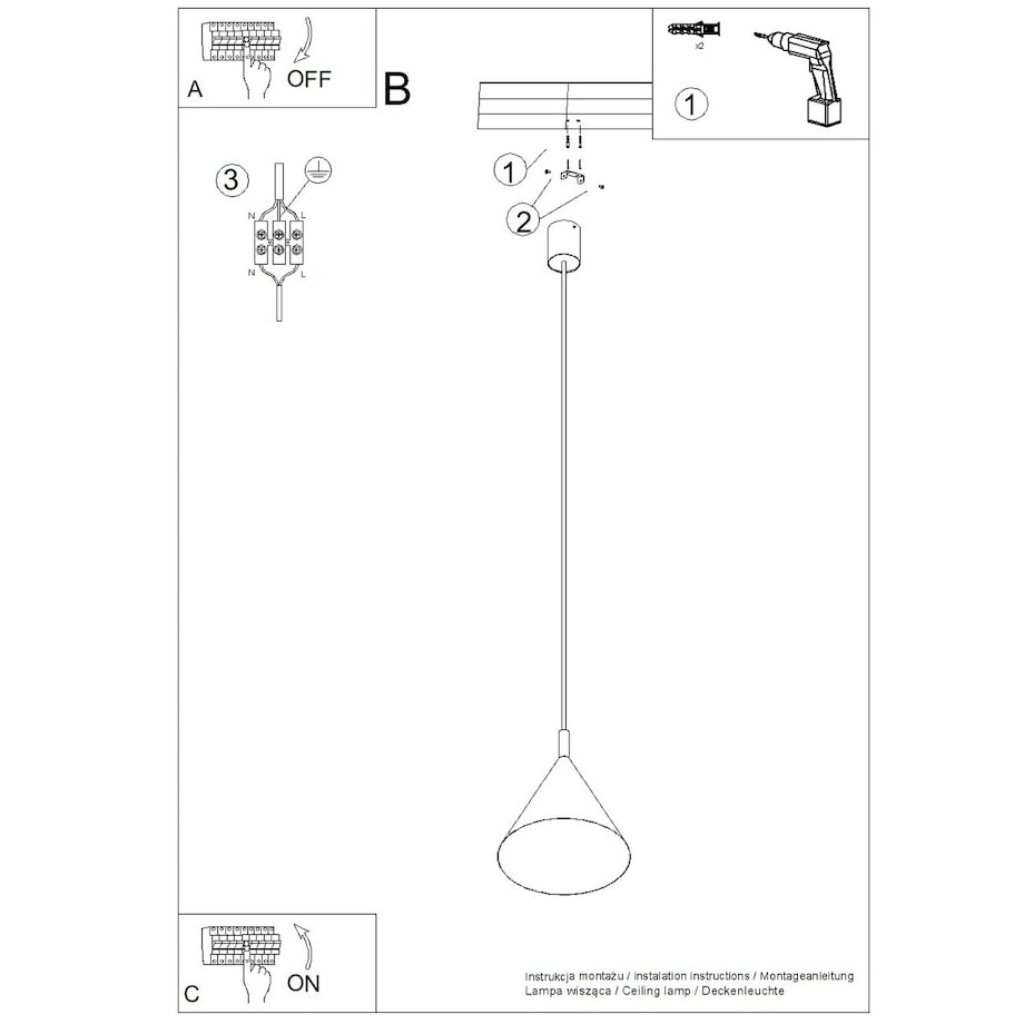Lampa wisząca NOX 25 zielona oliwka