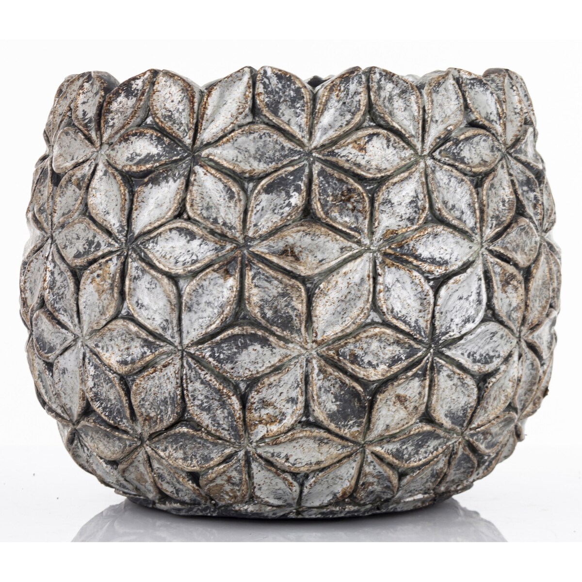 Osłonka cementowa 15,5x17,5x17,5 cm ASCONA-2 złota