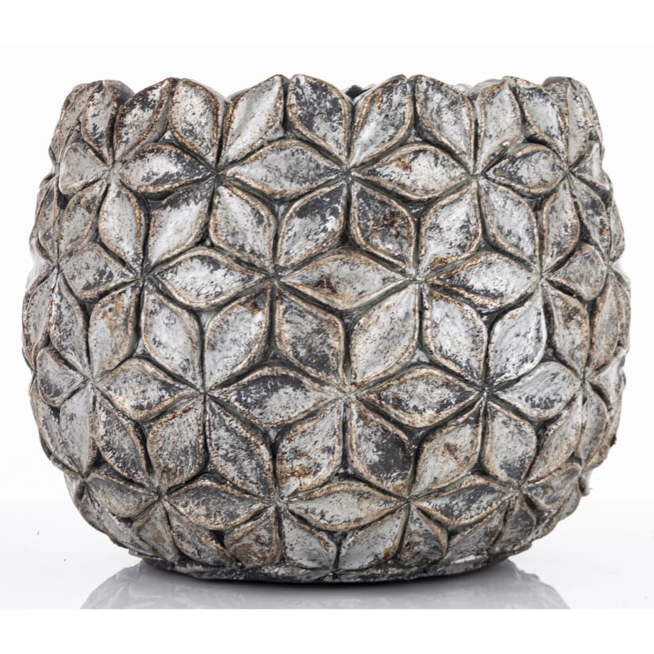 Osłonka cementowa 15,5x17,5x17,5 cm ASCONA-2 złota