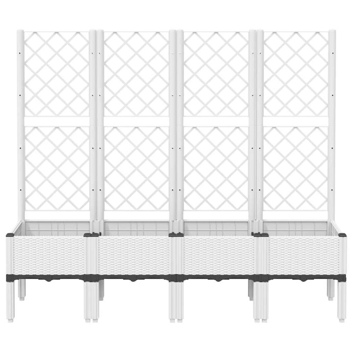 vidaXL Donica ogrodowa z kratką, biała, 160x40x142 cm, PP